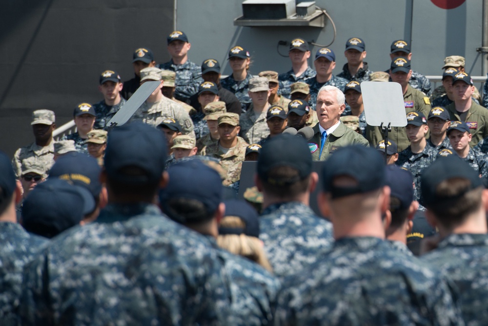 Vice President Michael R. Pence aboard USS Ronald Reagan