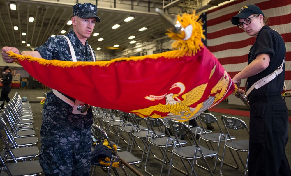 USS Bonhomme Richard (LHD 6) Conducts Change of Command Ceremony Rehearsal