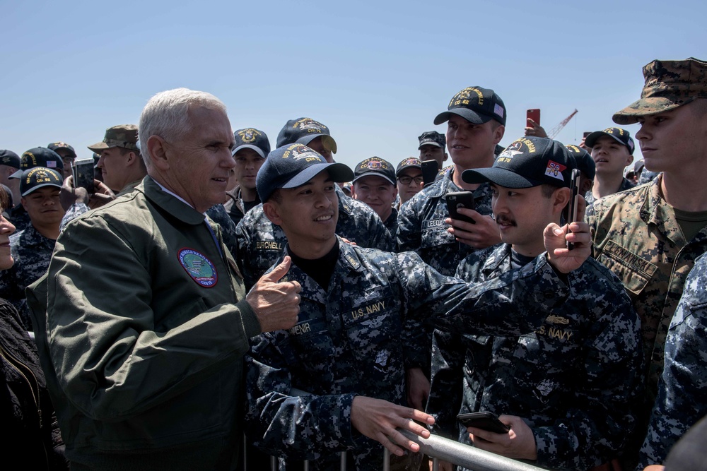 Vice President Michael R. Pence aboard USS Ronald Reagan