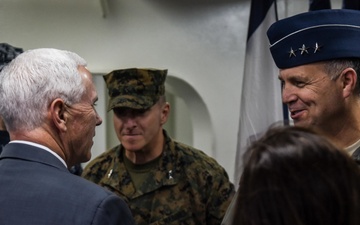 Vice President Pence is Greeted by Lt. Gen. Jerry P. Martinez