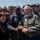 Vice President Michael R. Pence and Second Lady Karen Pence, Pose for a Photograph with Service Members on the Flight Deck of USS Ronald Reagan (CVN 76)