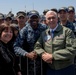 Vice President Michael R. Pence and Second Lady Karen Pence, Pose for a Photograph with Service Members on the Flight Deck of USS Ronald Reagan (CVN 76)