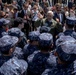 Vice President Michael R. Pence Meets Japanese Service Members on the Flight Deck of USS Ronald Reagan (CVN 76)