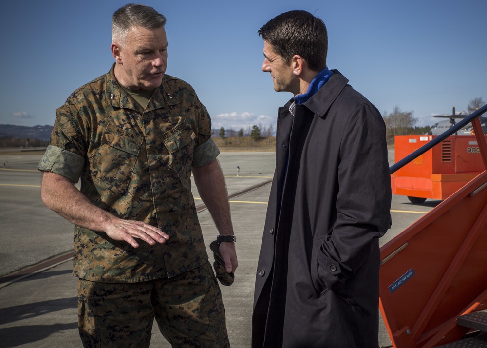 Paul Ryan visits caves in Norway, meets Marines with MRF-E