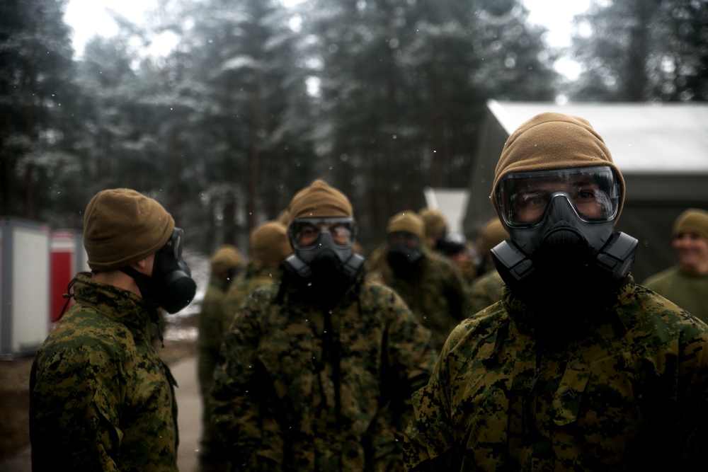 Summer Shield: BSRF Marines train in M50 gas mask