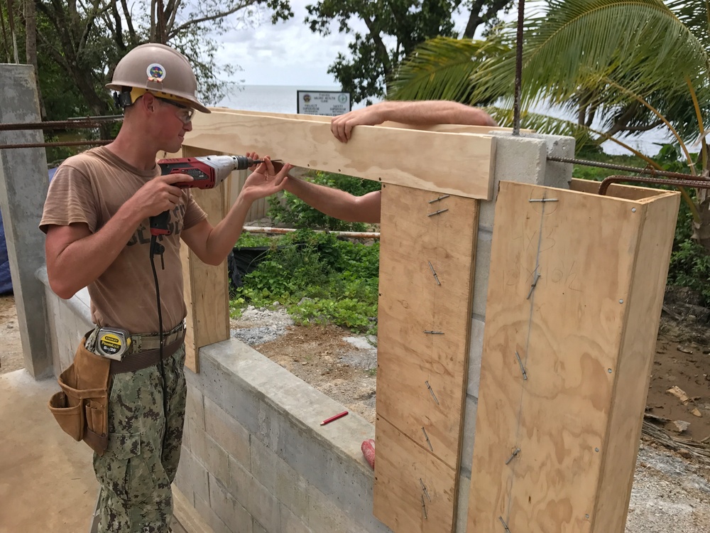 NMCB 1 Builds Walung Health Clinic in Micronesia