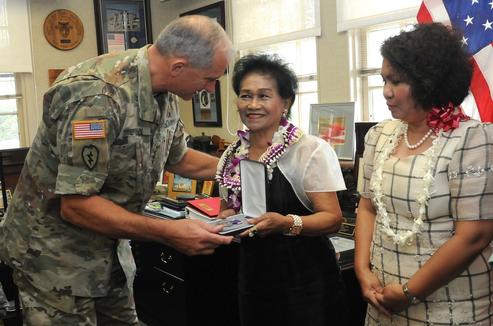 US Army Pacific Posthumously Presents Purple Heart to WWII Philippine Scout