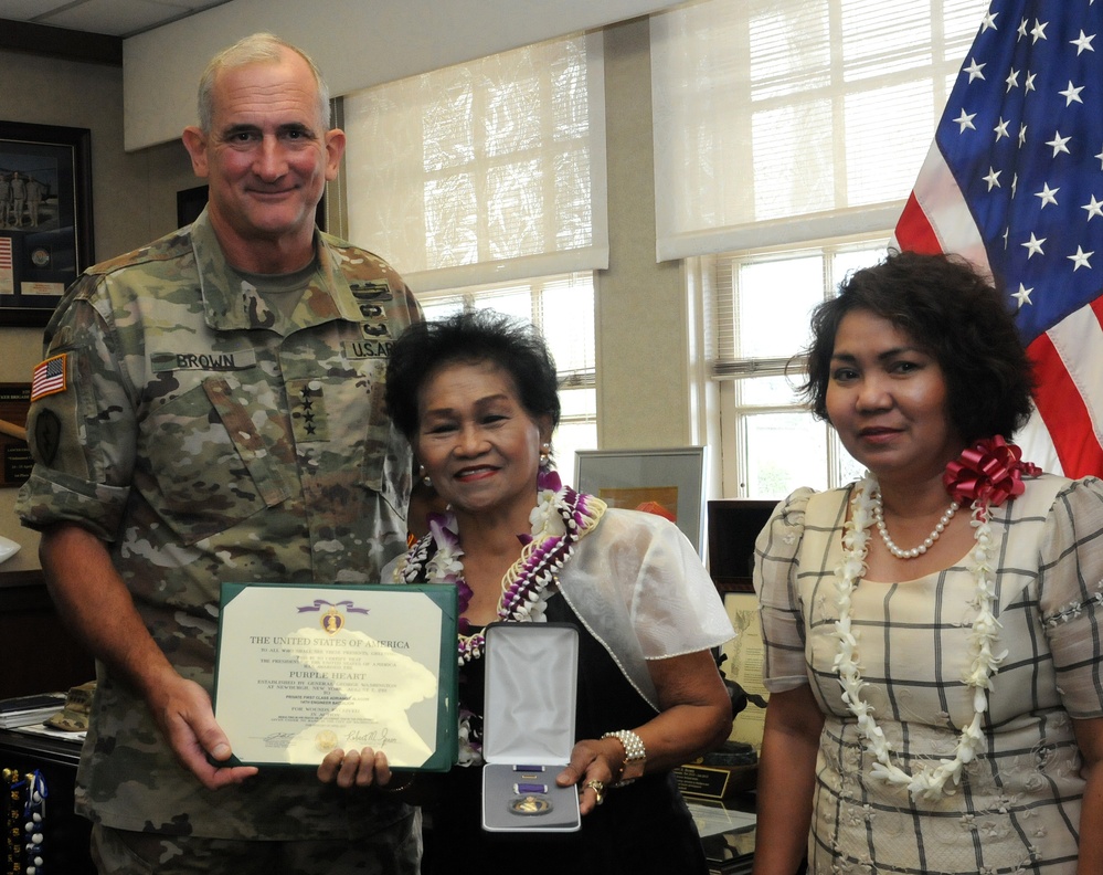 US Army Pacific Posthumously Presents Purple Heart to WWII Philippine Scout