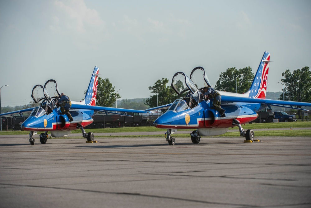 The Patrouille de France lands at Scott Air Force Base