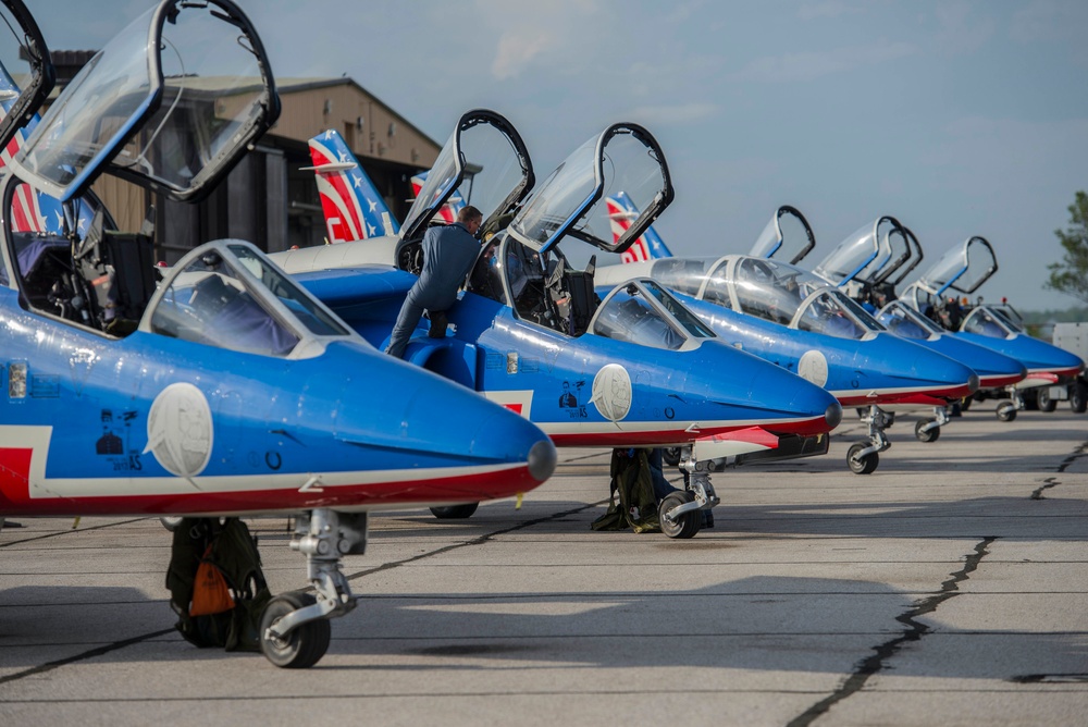 The Patrouille de France lands at Scott Air Force Base