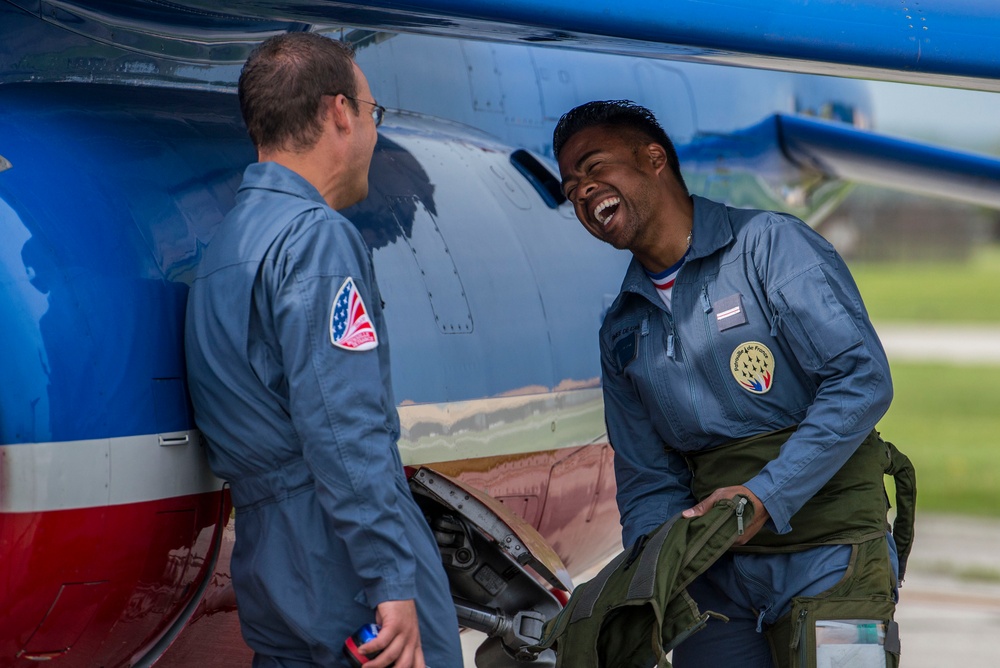 The Patrouille de France lands at Scott Air Force Base