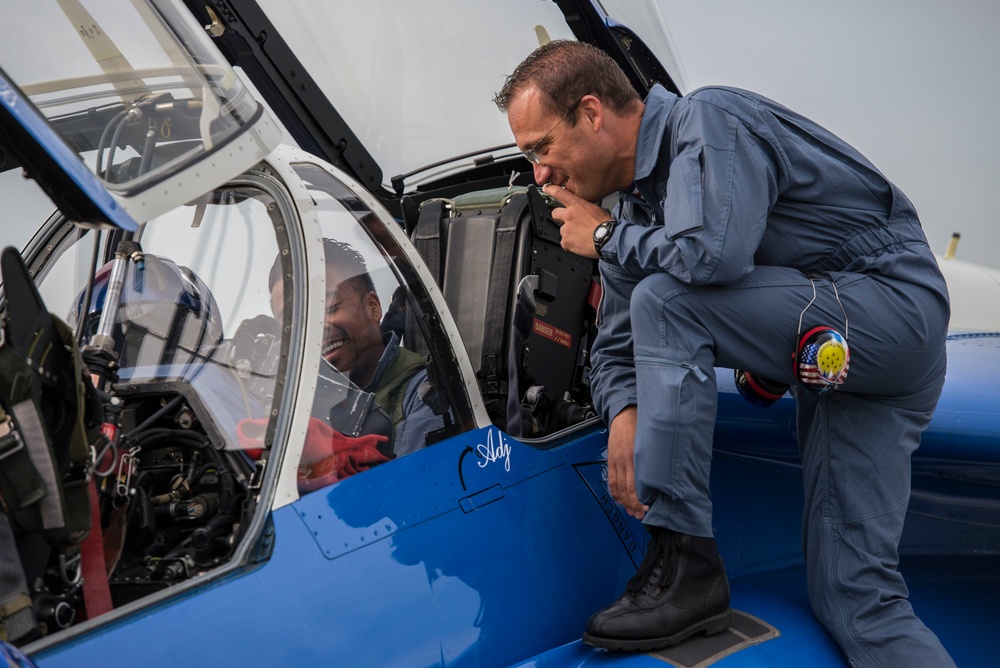 The Patrouille de France lands at Scott Air Force Base