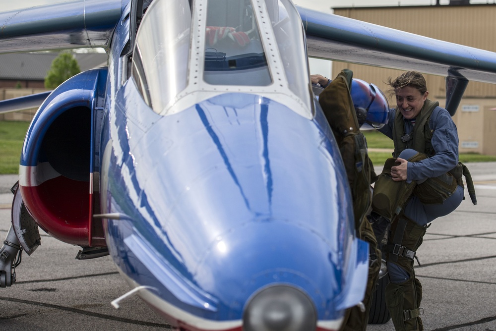 The Patrouille de France lands at Scott Air Force Base