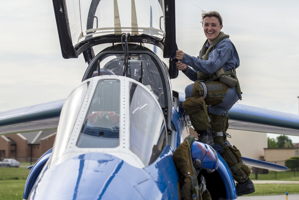 The Patrouille de France lands at Scott Air Force Base