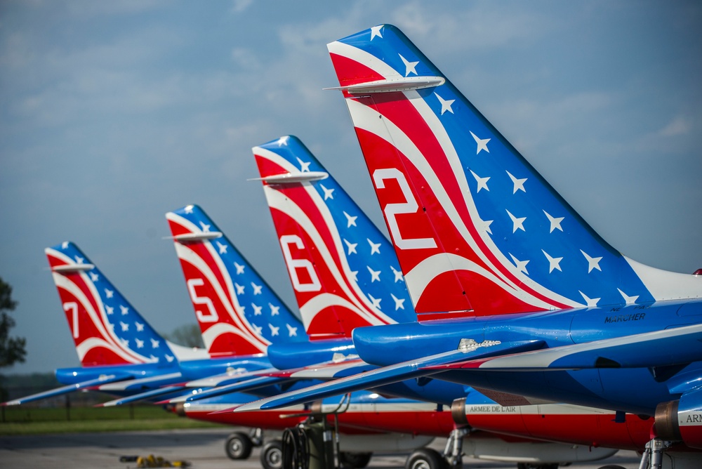 The Patrouille de France lands at Scott Air Force Base