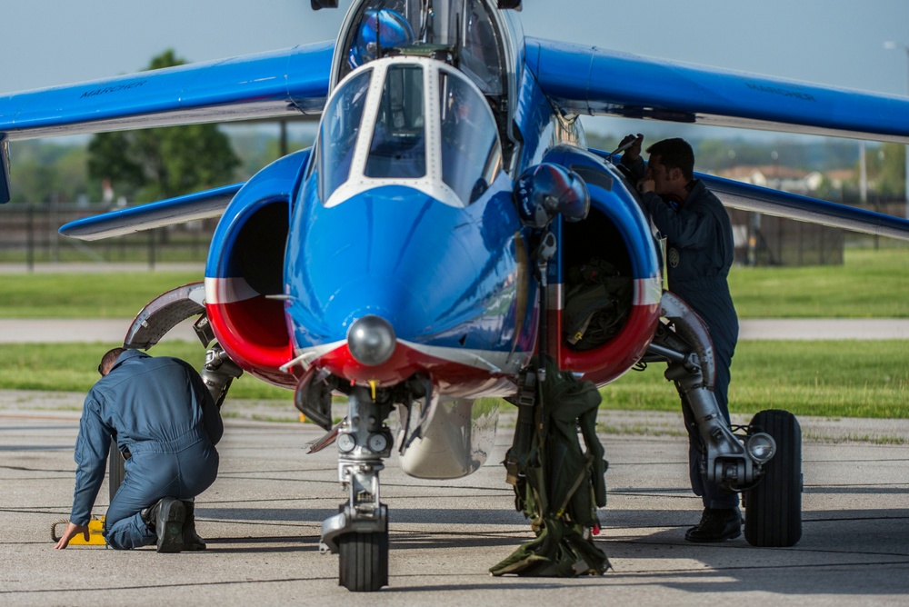 The Patrouille de France lands at Scott Air Force Base