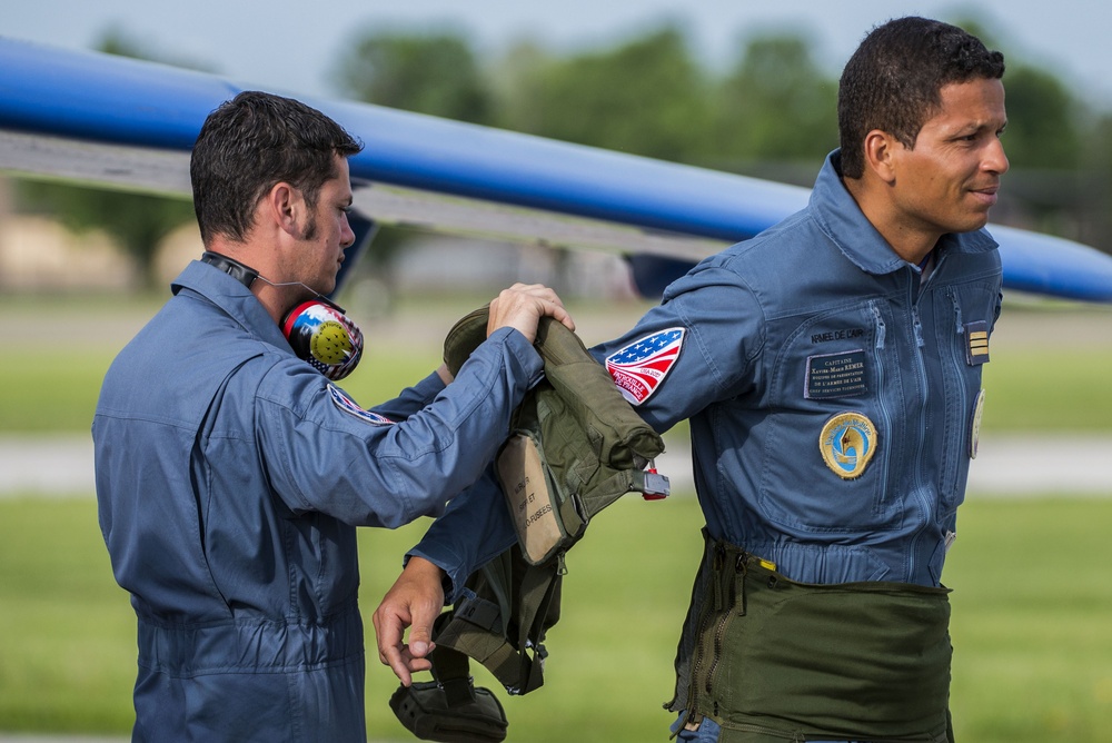 The Patrouille de France lands at Scott Air Force Base