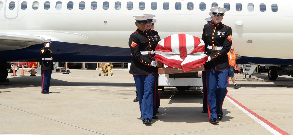 Marine recalls experience escorting fallen WWII vet home