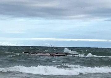 Grounded vessel near Ludington