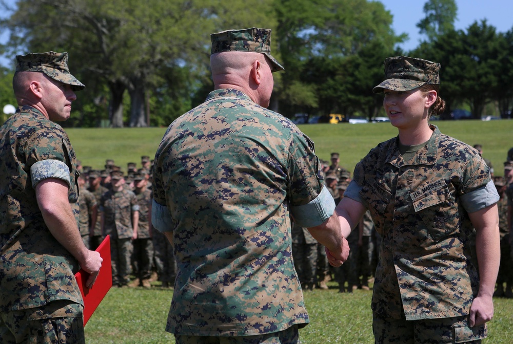 Marines from 2d MLG are awarded NCO and Marine of the Year