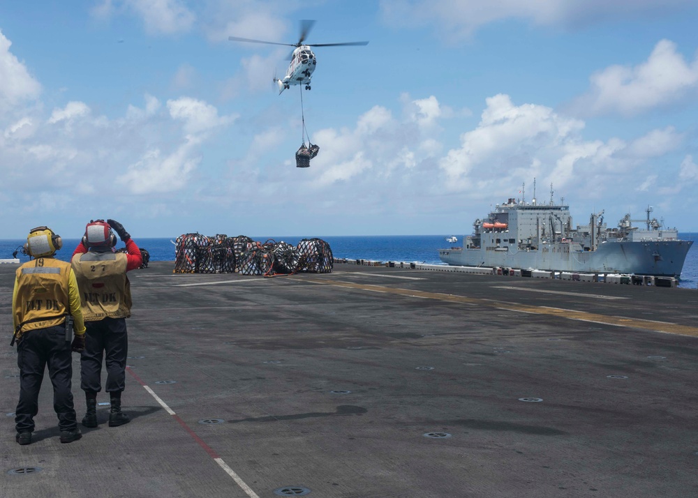 USS Makin Island Conducts Replenishment-at-Sea