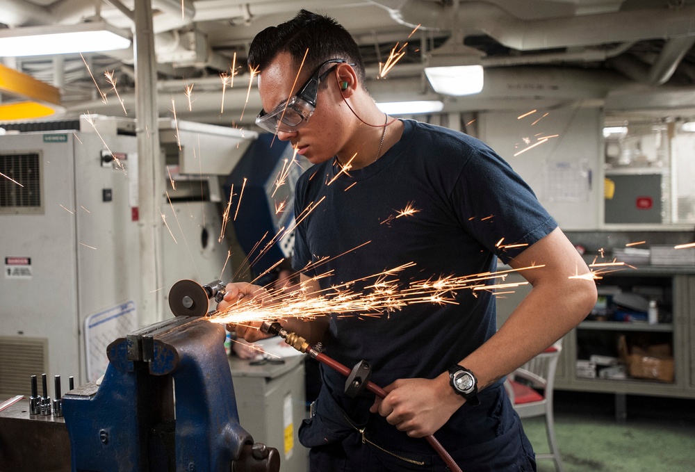 GHWB is the flagship of Carrier Strike Group (CSG) 2, which is comprised of the staff of CSG-2; GHWB; the nine squadrons and staff of Carrier Air Wing (CVW) 8; Destroyer Squadron (DESRON) 22 staff and guided-missile destroyers USS Laboon (DDG 58) and USS