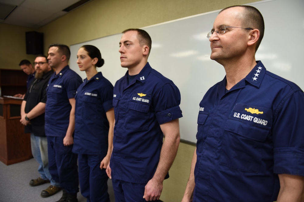 Vice Commandant Adm. Charles D. Michel visits Sector Field Officer Port Angeles in Wash.