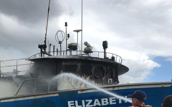 Coast Guard responds to vessel fire at Pier 38 in Honolulu