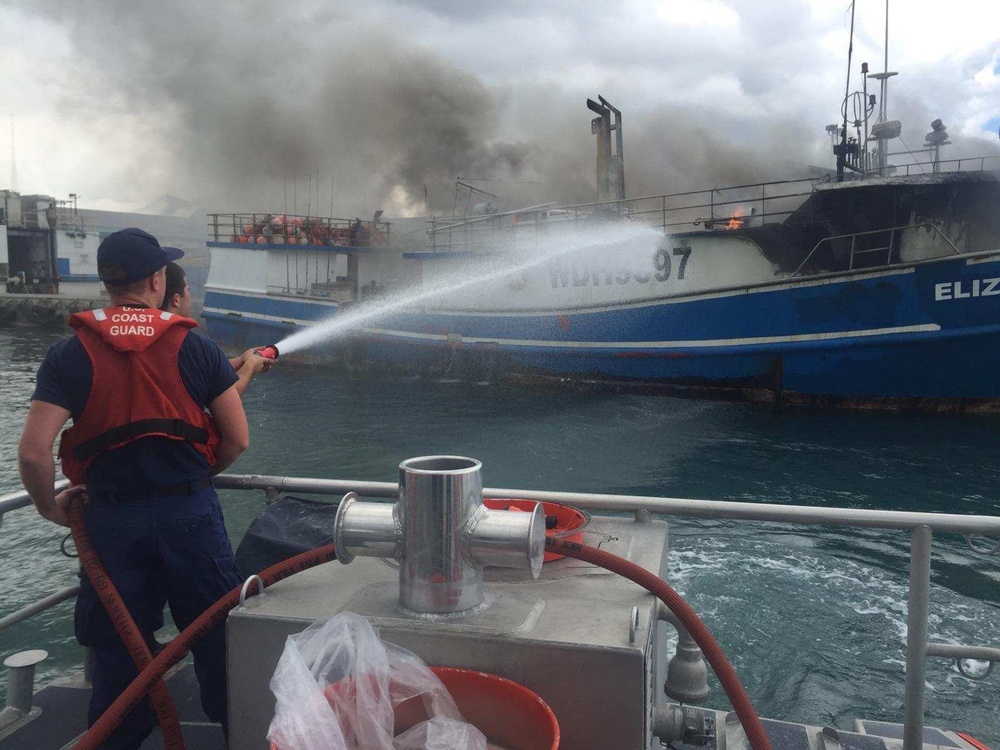 Coast Guard responds to vessel fire at Pier 38 in Honolulu