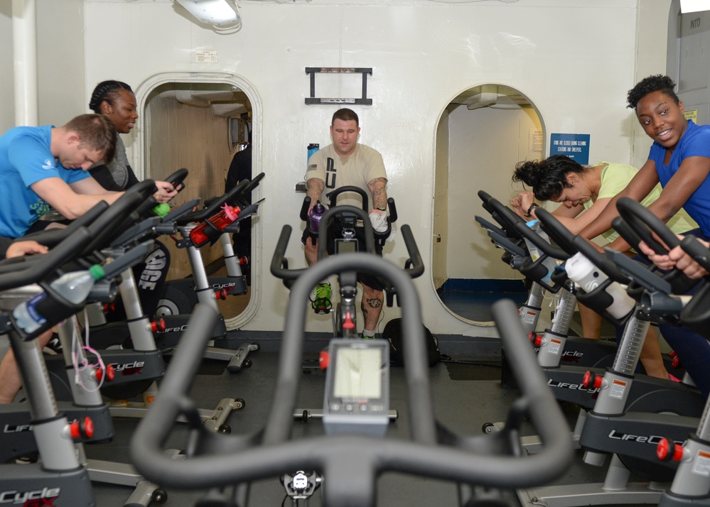 Sailors Participate In Spinathon