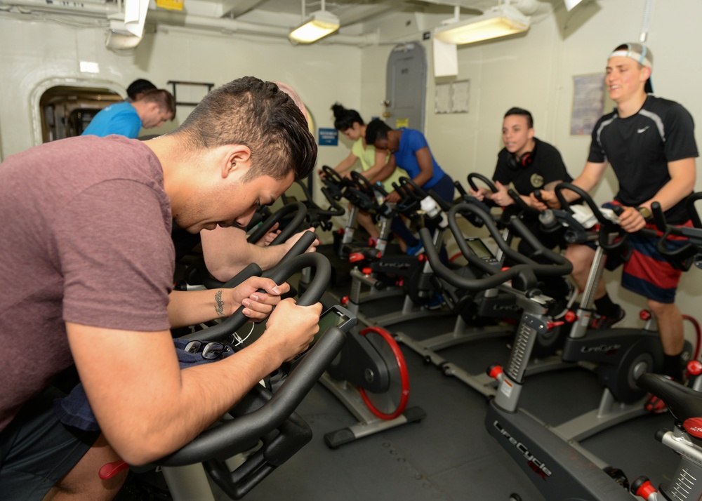 Sailors Participate In Spinathon