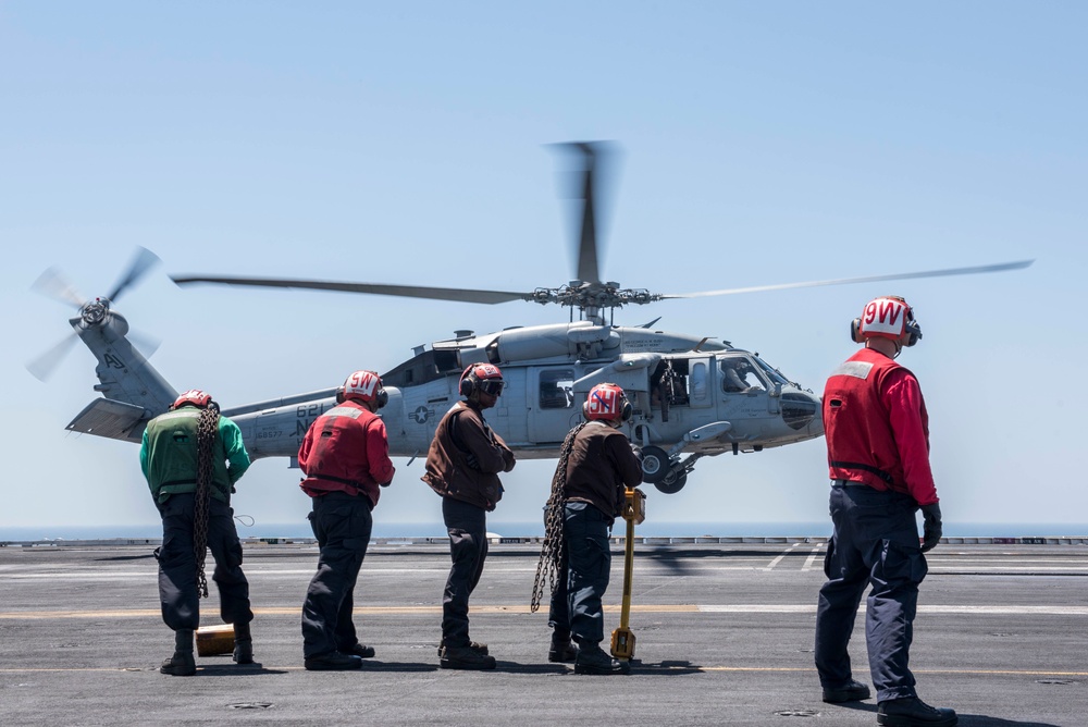 GHWB is the flagship of Carrier Strike Group (CSG) 2, which is comprised of the staff of CSG-2; GHWB; the nine squadrons and staff of Carrier Air Wing (CVW) 8; Destroyer Squadron (DESRON) 22 staff and guided-missile destroyers USS Laboon (DDG 58) and USS