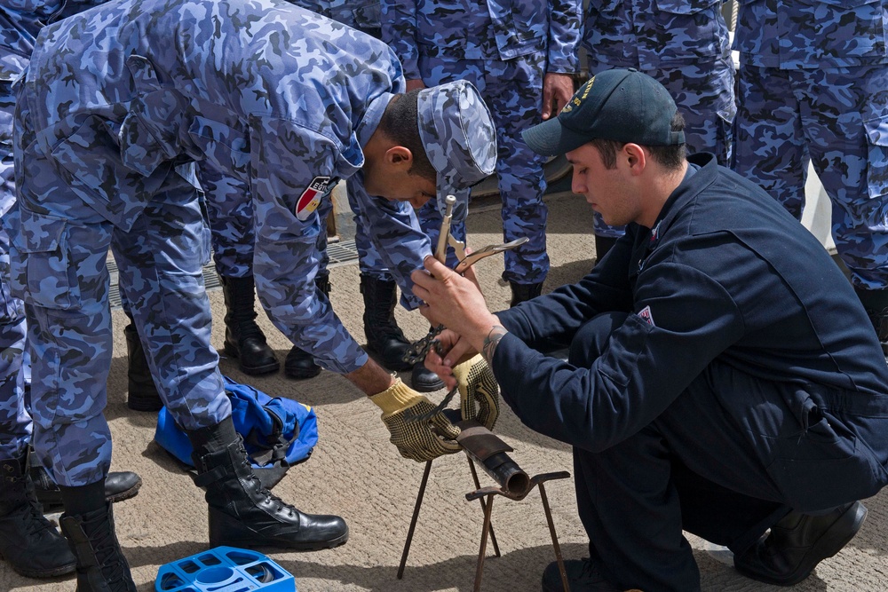 Truxtun is deployed in the U.S. 5th Fleet area of operations in support of maritime security operations designed to reassure allies and partners and preserve the freedom of navigation and the free flow of commerce in the region.