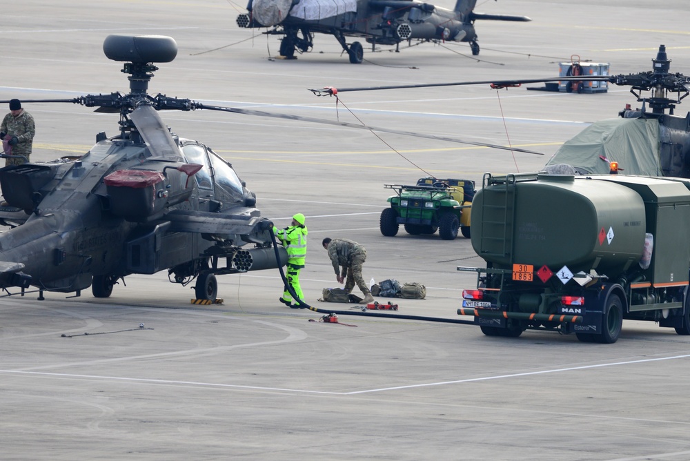 Apache Helicopter Refueling