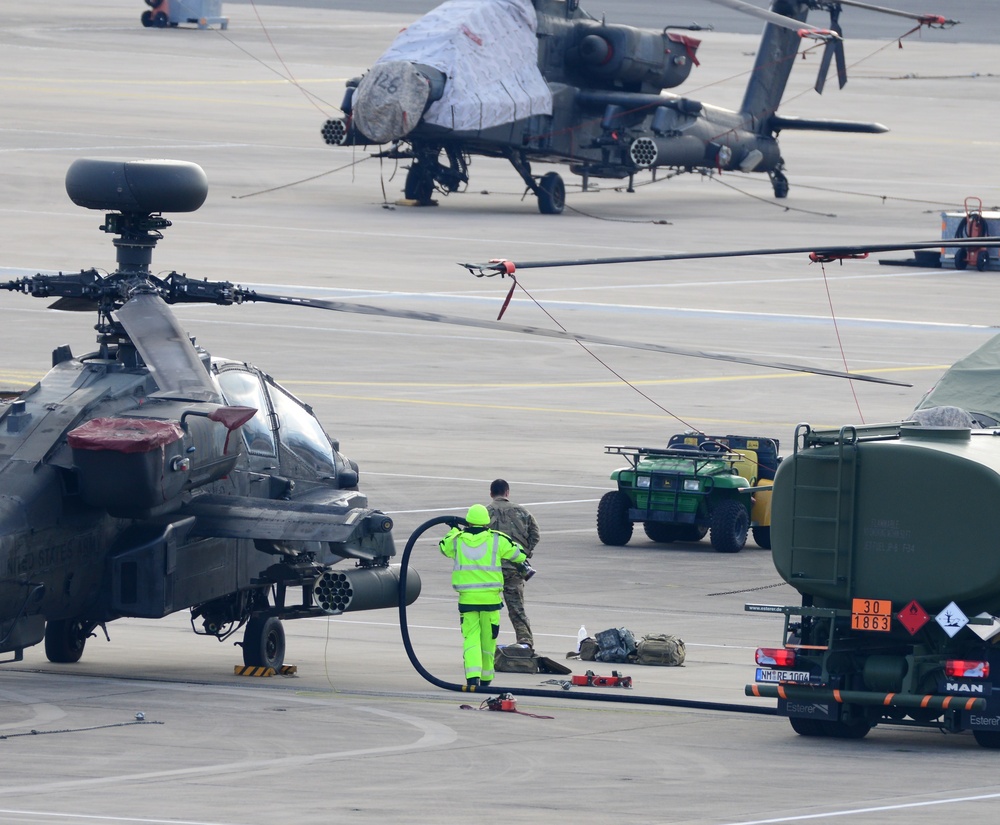 Apache Helicopter Refueling