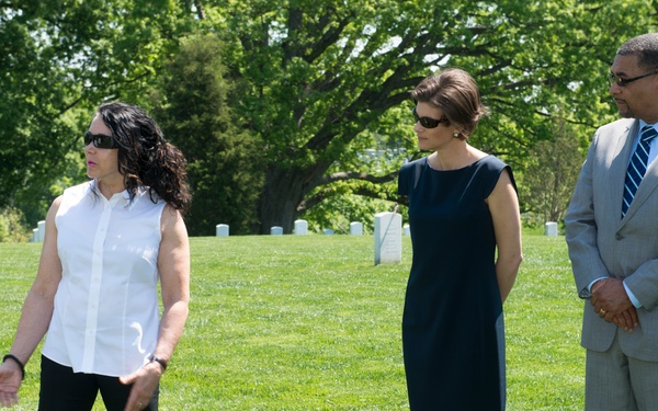 Arlington National Cemetery horticulture department conducts a tree planting ceremony in Section 34
