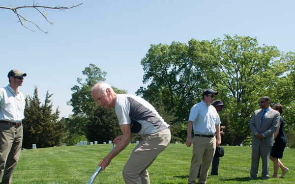 Arlington National Cemetery horticulture department conducts a tree planting ceremony in Section 34