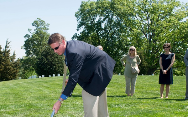 Arlington National Cemetery horticulture department conducts a tree planting ceremony in Section 34