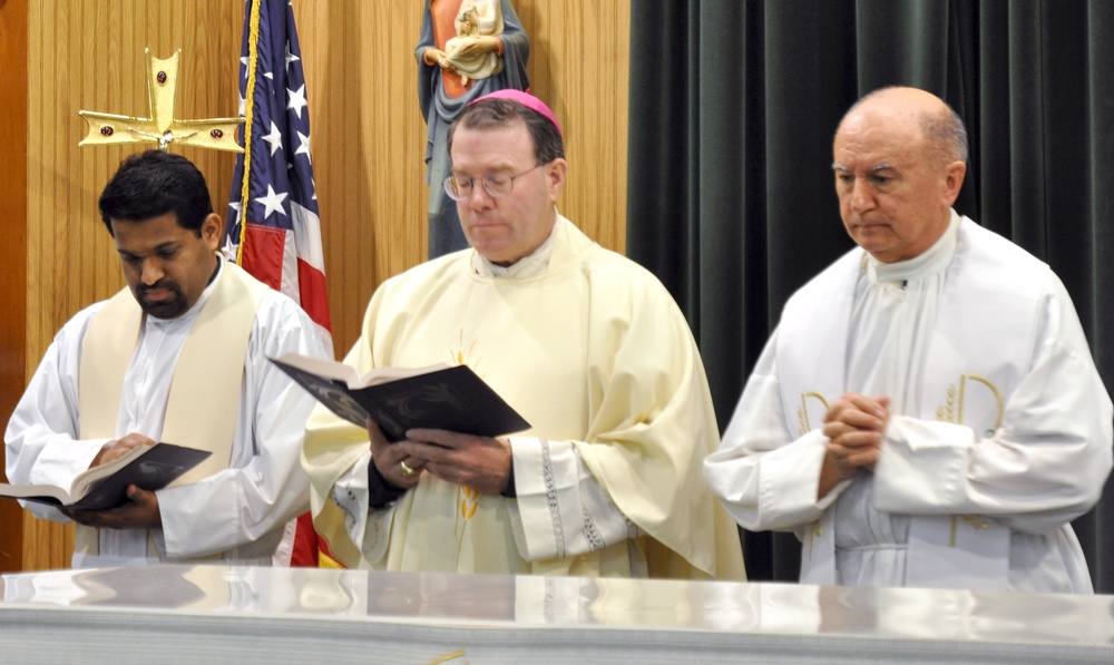 Military Auxiliary Bishop visits Team BLAZE