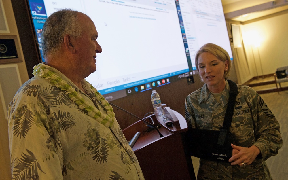 PACAF hosts former UH football Coach June Jones during conference