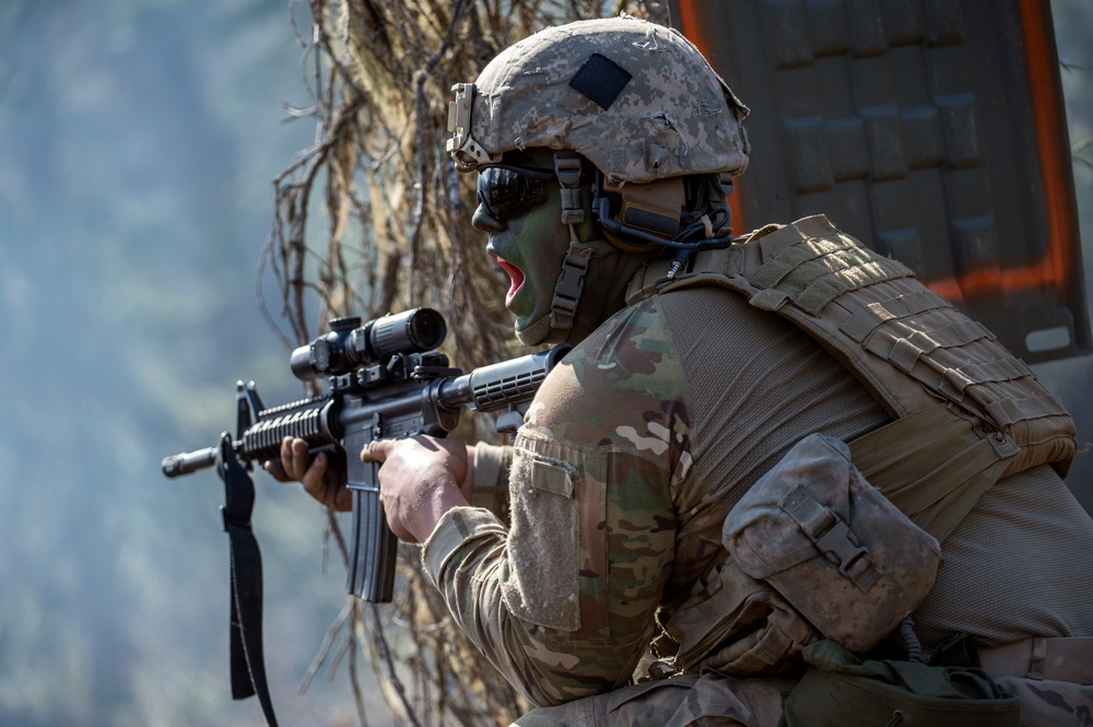 '1 Geronimo' scout platoon paratroopers conduct live-fire training at JBER