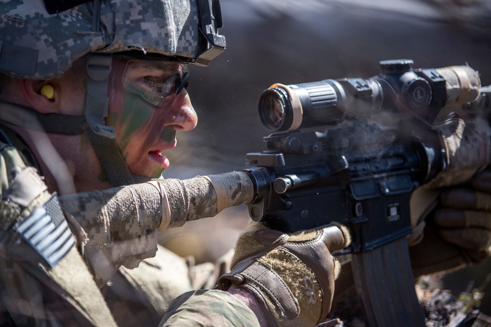 '1 Geronimo' scout platoon paratroopers conduct live-fire training at JBER