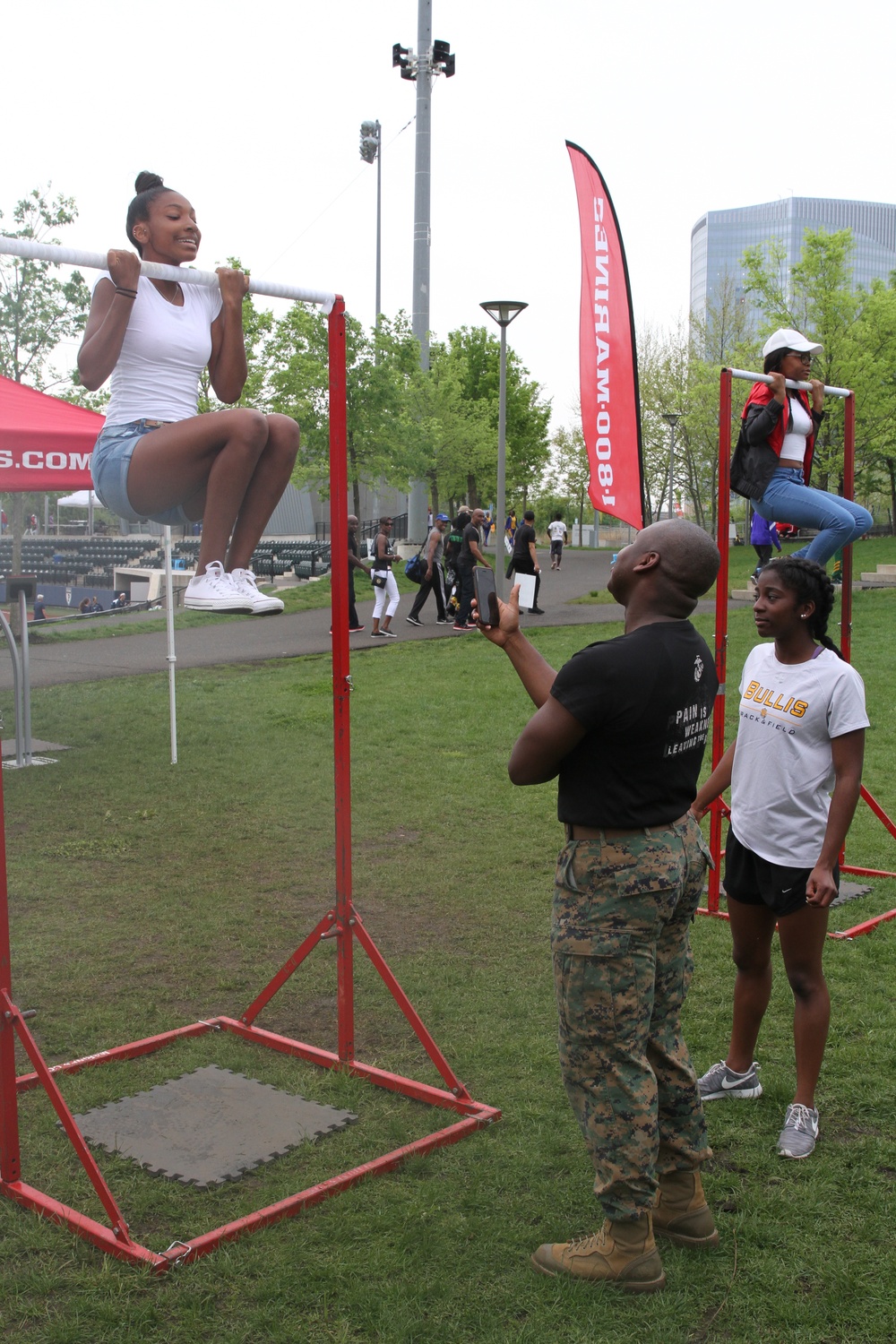 Marines engage athletes at the 2017 Penn Relays