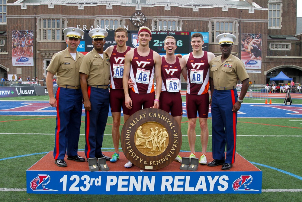 Marines award track athletes at Penn Relays 2017