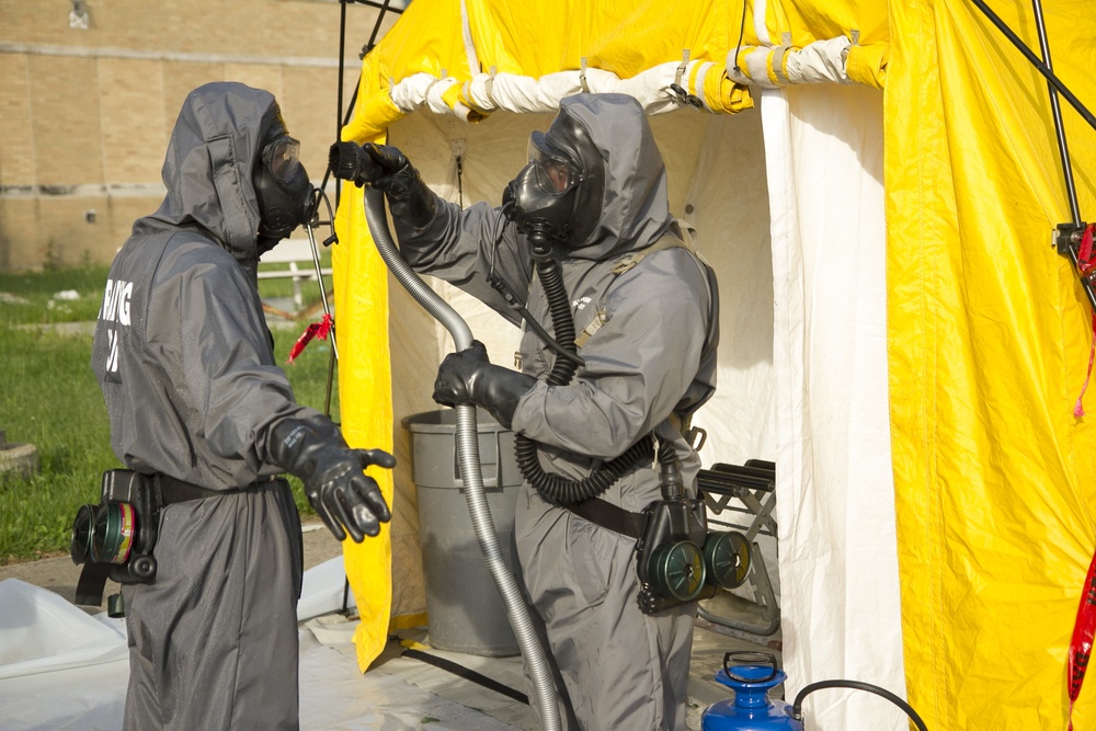 602nd Area Support Medical Company Conducts Training Decontamination Procedures