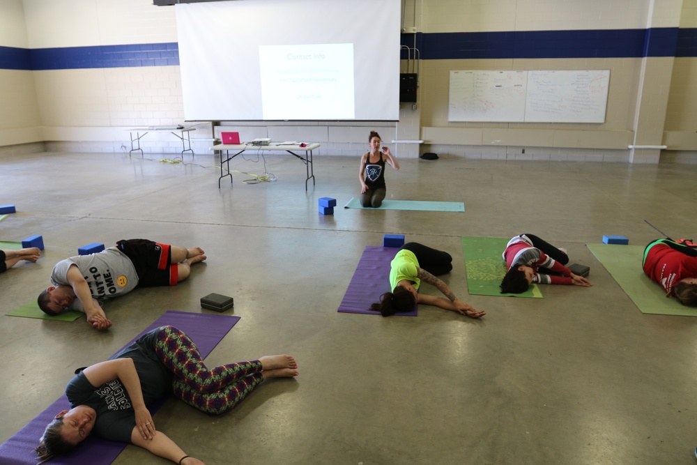 Yoga expert provides instruction for Army Reserve members
