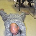 Demonstrating a prone firing position