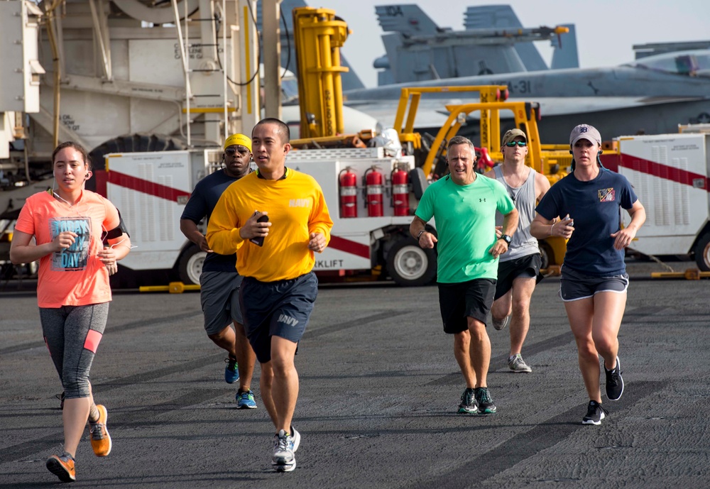 GHWB is the flagship of Carrier Strike Group (CSG) 2, which is comprised of the staff of CSG-2; GHWB; the nine squadrons and staff of Carrier Air Wing (CVW) 8; Destroyer Squadron (DESRON) 22 staff and guided-missile destroyers USS Laboon (DDG 58) and USS