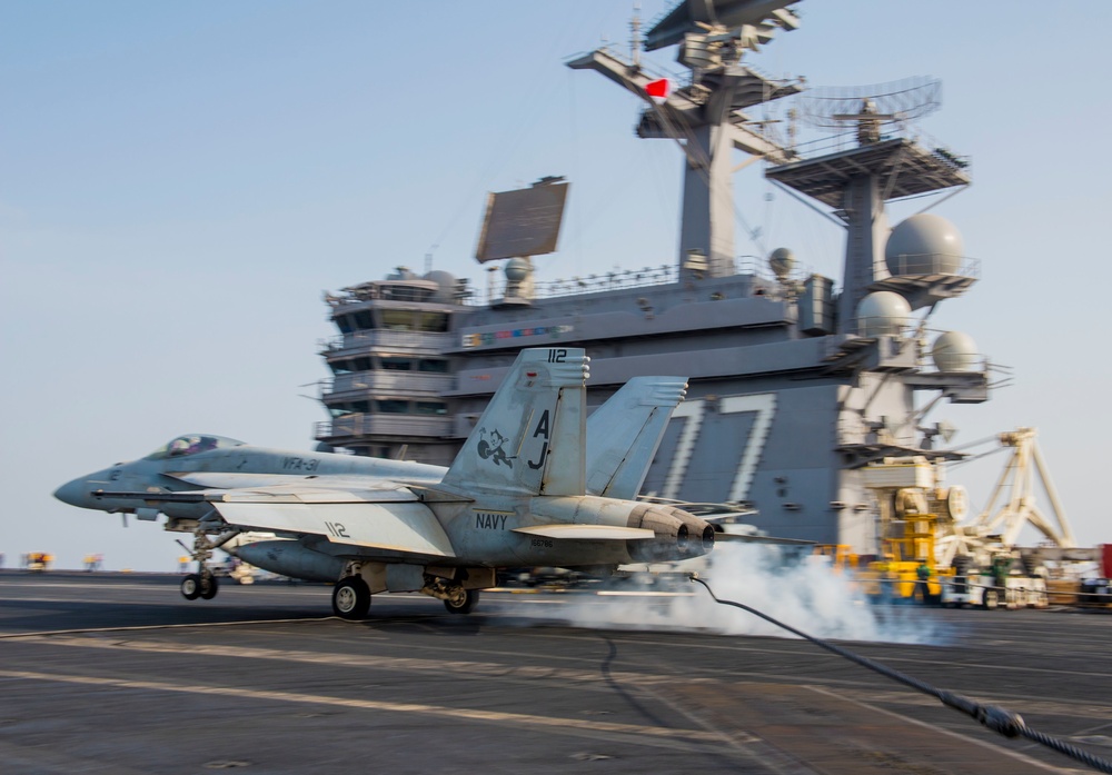 GHWB is the flagship of Carrier Strike Group (CSG) 2, which is comprised of the staff of CSG-2; GHWB; the nine squadrons and staff of Carrier Air Wing (CVW) 8; Destroyer Squadron (DESRON) 22 staff and guided-missile destroyers USS Laboon (DDG 58) and USS