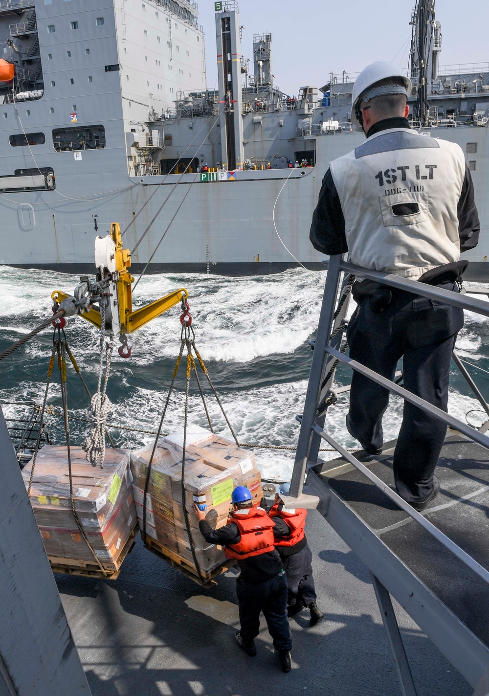 USS Wayne E. Meyer Conducts a Replenishment-at-Sea